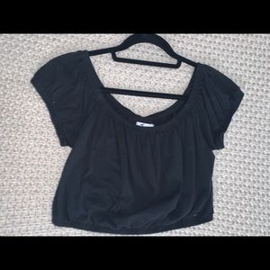 black off the shoulders crop top